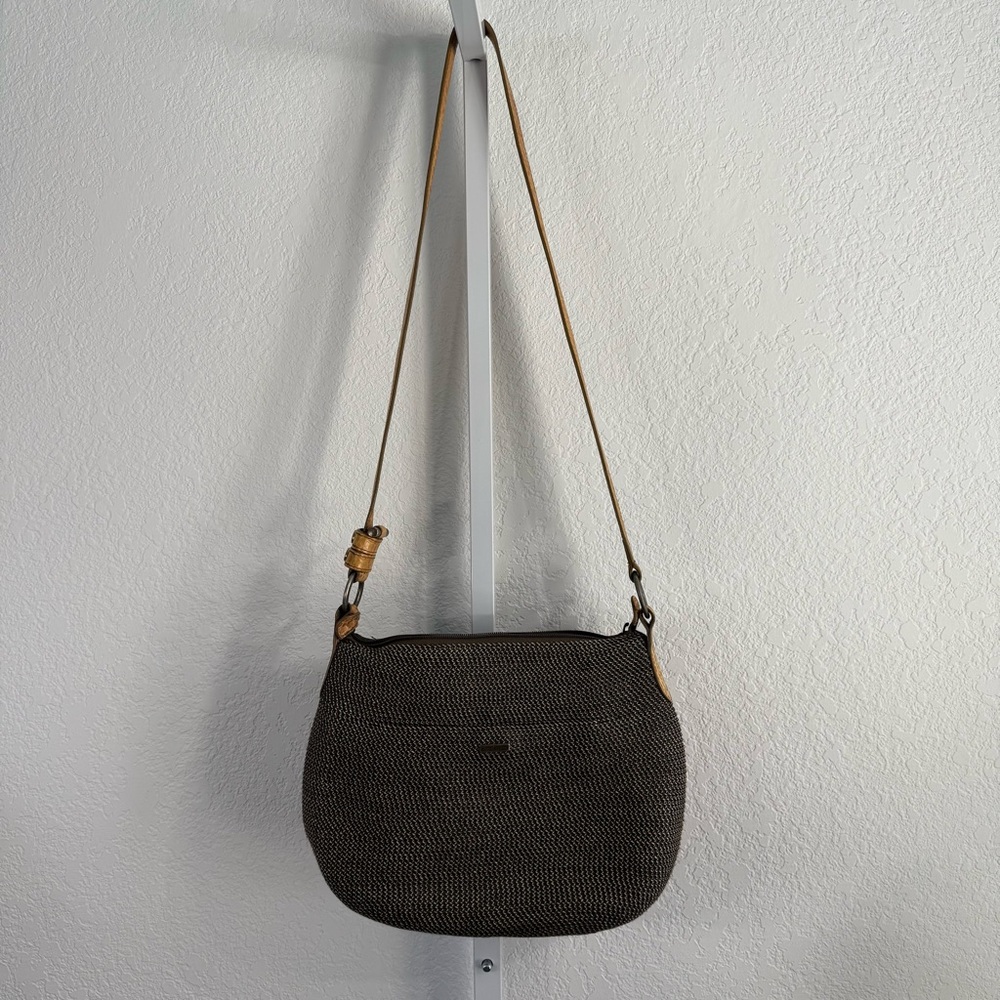 Eric Javits Raffia Shoulder Bag Woven Hobo Crossbody Leather Strap Designer - Picture 3 of 15
